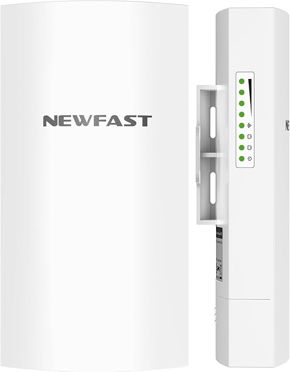 NEWFAST Bridge Point to Point Outdoor B912, 5.8G 3Km Long Range Wi-Fi Bridge IP65 Outdoor Access Point, 300Mbps Wireless Bridge for Extend Network to Barn and Surveillance Range, 2 PCS
