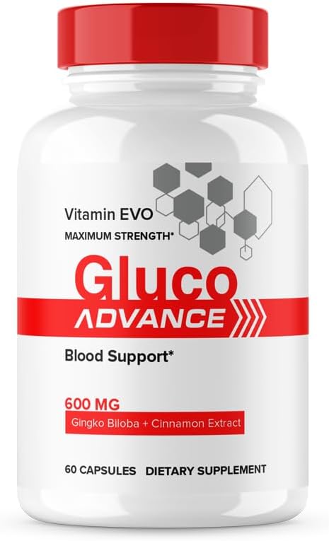 Gluco Advance Capsules, Official Gluco Advanced Formula Supplement, GlucoAdvance All Natural Ingredients Advanced Formula Supplement, GlucoAdvance Maximum Strength with Premium Vitamins (60 Capsules)