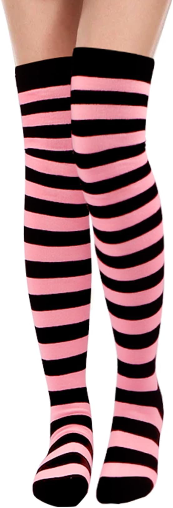Rainbow Socks - Knee High & Thigh High, Striped Design