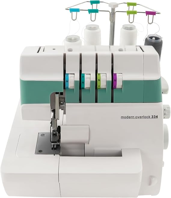 91W Electric Serger Sewing Machine Heavy-Duty Aluminum Frame Overlock Machine Portable Stitching Machine with Foot Switch, 1200 Stitches/Minute