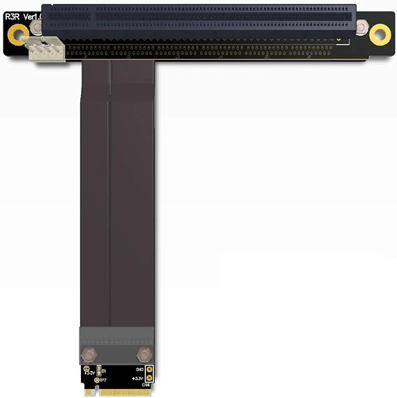 ADT-Link M.2 NGFF NVMe Key M Extender Cable to PCIE x16 Graphics Card Riser Adapter 16x PCI-e PCI-Express for M2 2230 2242 2260 2280 (25cm)
