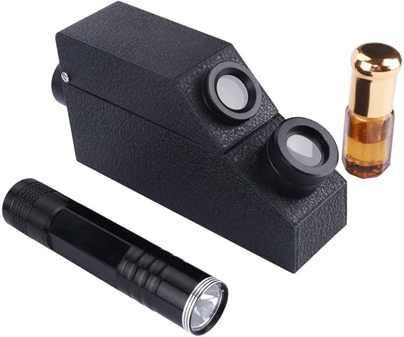 Professional Gem Refractometer for Refractive Index 1.30-1.81, Compact Diamond-Detector Device with Flashlight and Oil for Gemstone ID(B)