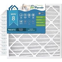 AirPurete 24x24x2 MERV 8 Pleated Air Filter (MPR 700) for HVAC AC Furnace Filters, AP-CF24242 Actual Size 23.38 x 23.38 x 1.75, Pack of 12