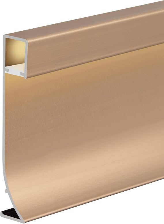 16.4ft LED Aluminum Channel Skirting, Skirtingboard Baseboard Skirting Light - Easy Installation for Home Theater (Type A-Bronze-80mm-5m)