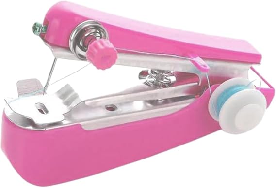 Yavoluy Hand Sewing Machine, Mini Handy Sewing Machine, Compact, Small, Handheld, Portable Sewing Machine, Manual Sewing Machine, Sewing with One Hand, Easy Operation, Lightweight, Portable, Sewing