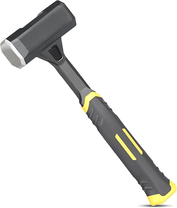 DESHIL 2lb Sledge Hammer - Heavy Duty Forged Forged One Piece Steel | with Fiberglass Handle, Perfect for Demolition, Construction, and Driving Stakes