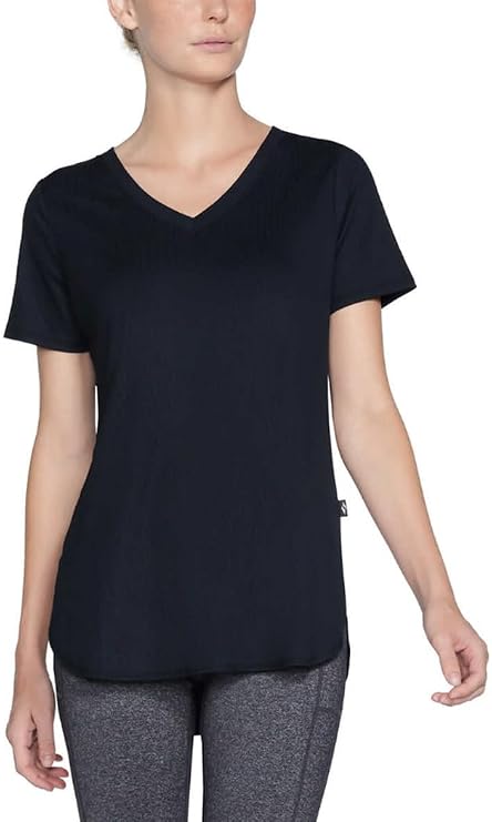 Skechers Women's V-Neck Short Sleeve Ribbed Tee