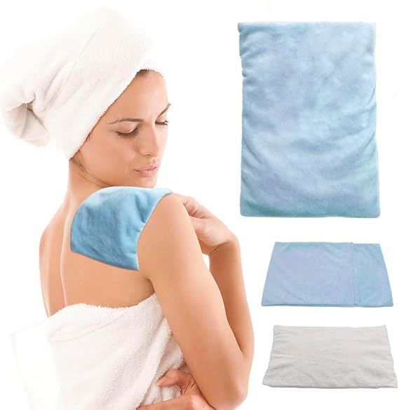 8"*5.5" Microwavable Heating Pad, Moist Heat Pad for Pain Relief, Cramps, Menstrual, Tension and Stress, Heat Compress Wrap for Neck, Back, Shoulders, Abdomen, Joints. Clay, Lavender. 1 Pcs, Blue