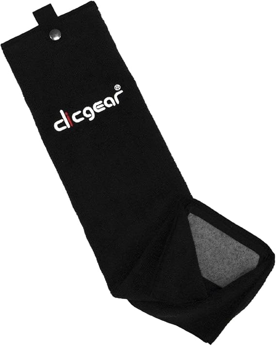 Clicgear Golf Towel - Trifold Microfiber Design with Built-in Scrubber (Black)