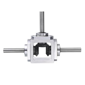 1pc Gear-Box 90 Degree Right Angle Bevel-Gearbox 1:1 Reversing Double Output Shaft 1 Module 20 Teeth Bevel Gear
