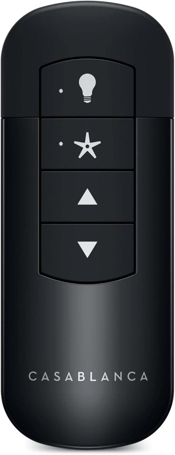 Casablanca Handheld Remote Control - Casablanca & Hunter Ceiling Fan Remote Replacement, Controls 4 Speeds & Full Range Light Dimming, Wireless, Includes Wall Mount Holder - 99198, Black