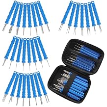 Upgrade Terminal Removal Tool Kit 31Pcs Electrical Pin Extractor Connector Depinning Tool Set for Automotive, Motorcycle, and Electronics Repair, Blue