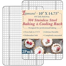 Cooling Racks for Cooking and Baking - 10"x14.75" Oven Safe Premium Stainless Steel Heavy Duty Baking Rack Tight-Wire, Fits Jelly Roll Pan Rack for Roasting & Grilling & Cooking - Set of 2