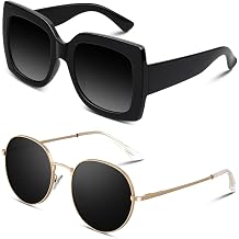 GQUEEN Oversized Square Frame Sunglasses Womens Retro Round Polarized Sunglasses Womens Men