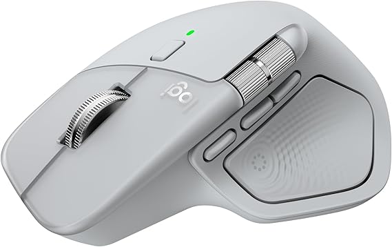 Logitech MX Master 4 Ergonomic Wireless Mouse Haptic Feedback Ultra-fast Scrolling Charging via USB-C Bluetooth Windows MacOS - Light Grey