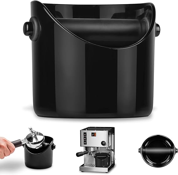 Dreamfarm Big Grindenstein Sturdy, Compact, Modern Space-Saving Espresso Coffee Grind Knock Box -Black