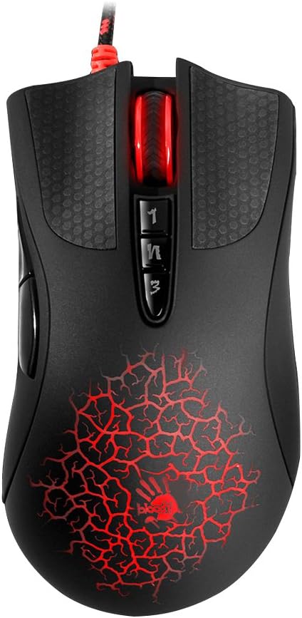 Bloody AL90 Optical Gaming Mouse with Light Strike (LK) Optical Switch & Scroll - 8 Programmable Buttons and Advanced Macros - Ergonomic Right Hand Grip - Button Grips - Colored Profile Selection
