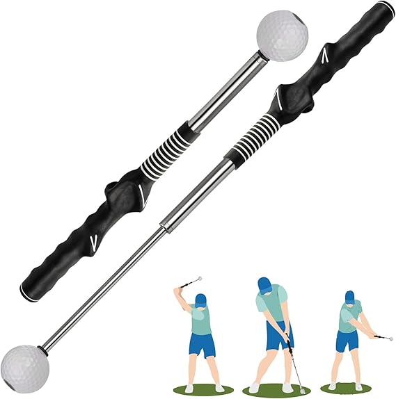 Retractable Golf Swing Training Aids, Golf Accessories - Strength And Rhythm Training, Golf Swing Trainers And Golf Swing Trainers, Warm Up Golf Trainers, Right Hand Golf Club Indoor Practice Equipmen