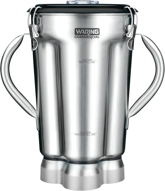 Waring Commercial CAC72 Stainless Steel 2-Handle Container with Blade Assembly and Lid, 1-Gallon,Silver