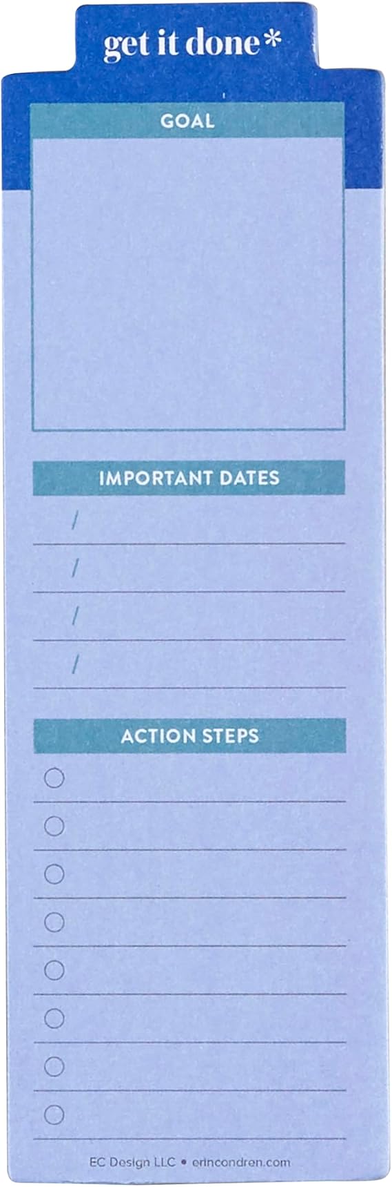 Erin Condren Goal Setting Bookmark Sticky Notes, Bookmark with Goal Setting Sticky Notes