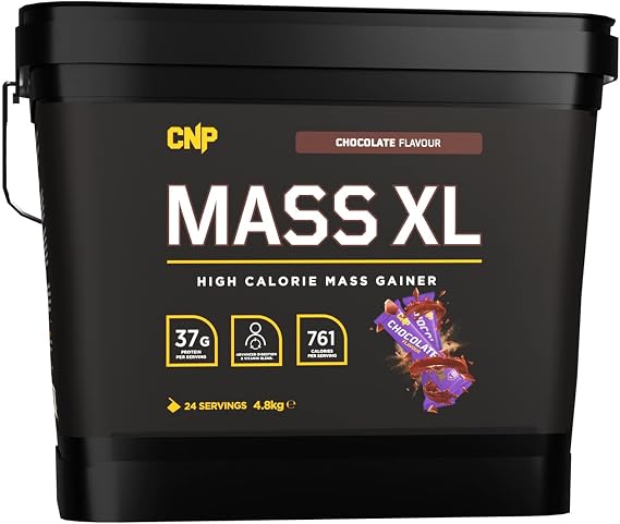 CNP Professional Mass XL, High Calorie Lean Mass, Muscle & Bulk, Weight Gainer Protein Powder Shake 4.8kg, 4 Flavours Available (Chocolate)