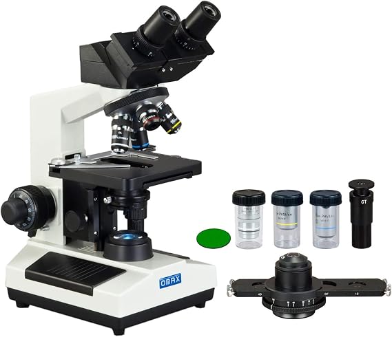 OMAX 2000X Phase Contrast Built-in 3MP Digital Camera Compound LED Microscope w 100X Oil Darkfield Objective