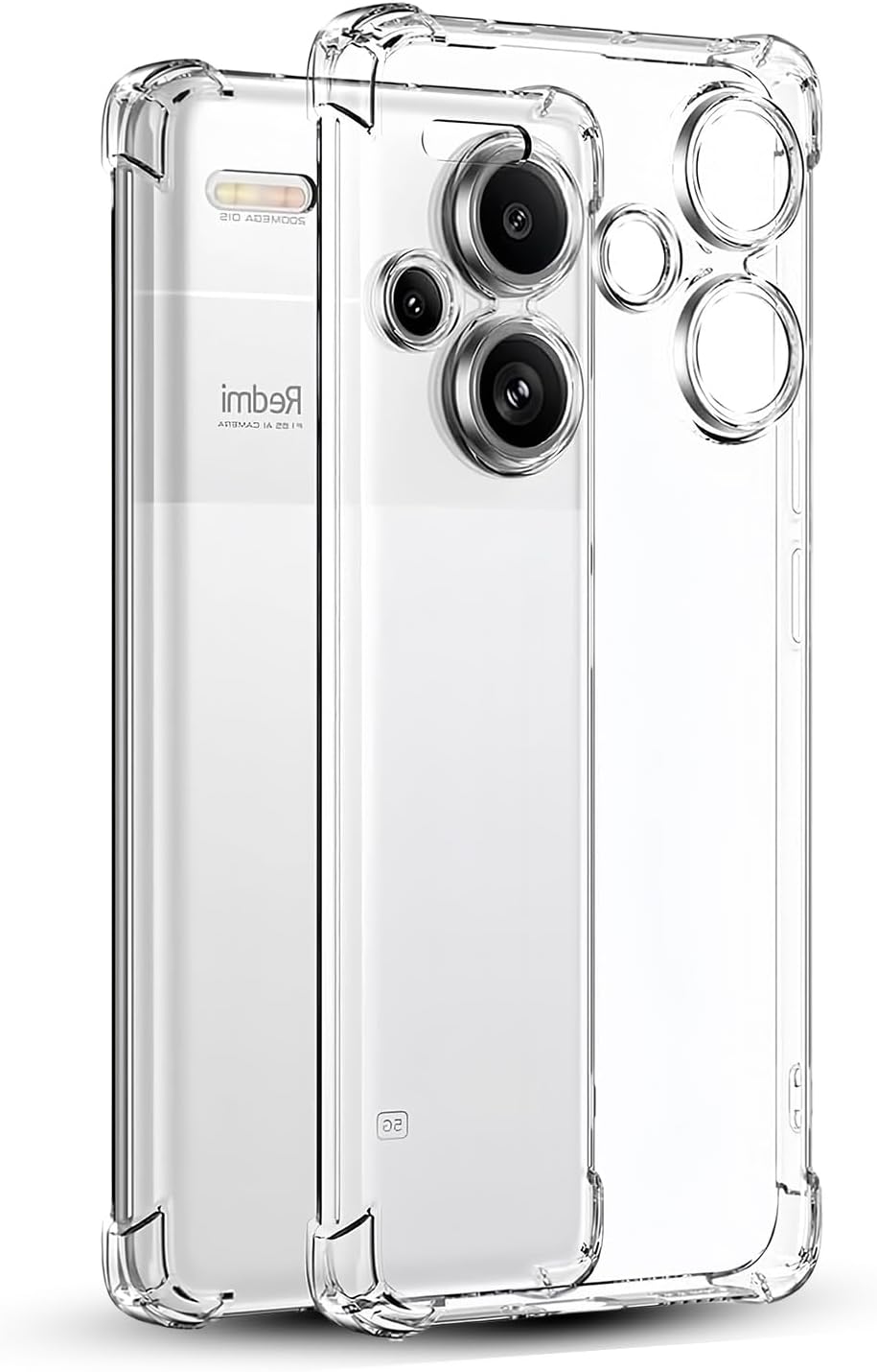 Redmi Note 13 Pro 5G Case, Clear, Compatible with Xiaomi Redmi Note 13 Pro Plus 5G, Clear Silicone Case, Thin, Flexible, Transparent TPU Protective Cover, Shock-Absorbing, Anti-Yellowing