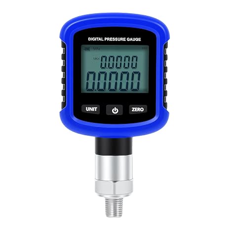 S281 High Precision Digital Hydraulic Pressure Gauge, 10000PSI 60Mpa 0.2% FS Accuracy Air Manometer, Mobile Phone Connection with Bluetooth, 1/4" Inch NPT Thread 330 Rotation for Industrial