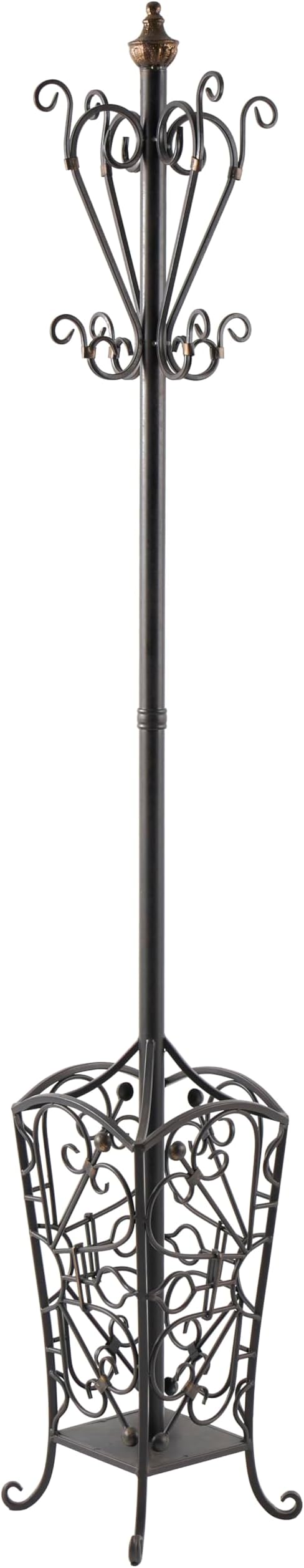Deco 79 Metal Vintage Coat Rack, 11" x 11" x 74", Satin Black