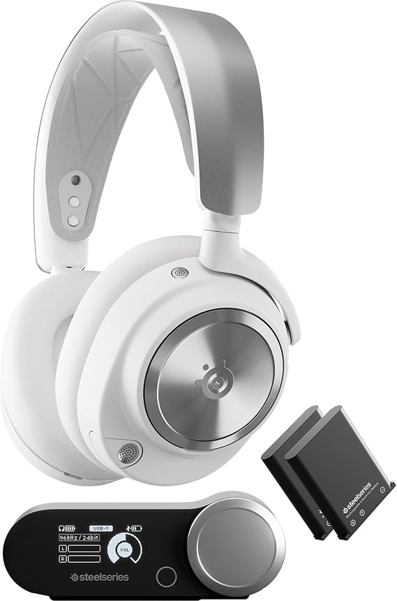 SteelSeries Arctis Nova Pro Wireless P Multi-Platform Gaming Kulaklık, Birinci Sınıf Hi-Fi Ses Sürücüleri, Aktif Gürültü Giderme, Clearcast Gen2 Mikrofon, PC, PS5, PS4, Switch, Mobil, Kablosuz