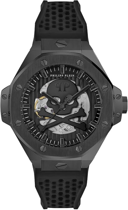 Philipp Plein Plein $keleton Royal Collection Luxury Mens Watch Timepieces with a Black Strap, Case and Dial