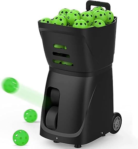 Smart Portable Pickleball Machine - Automatic Ball Launcher, 80-Ball Capacity & Multiple Training Modes for All Skill Levels