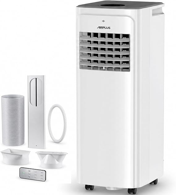 AIRPLUS Smart Portable Air Conditioner, 12,000 BTU Cooling/Heating Air Conditioner for Bedroom with Drainage-free Cooling, Dehumidifier, Fan, 24h Timer for 700 Sq Ft Rooms, KYR-29B1