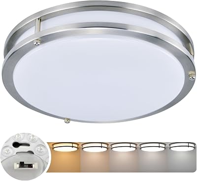 Arcfox 18W LED Flush Mount Ceiling Light Fixture 12 inch 860lm 5CCT Selectable 3000K3500K4000K5000K6000K Modern Ceiling Lamp Dimmable for Dining Room Hallway Bedroom Living Room