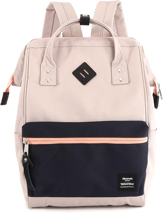 himawari Travel Backpack with USB Charging Port 15.6 Inch Doctor Work Bag for Women&Men(9003-Grey pink04#)