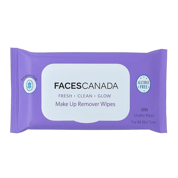 FACESCANADA Fresh Clean Glow Makeup Remover Face Wipes | Gentle Facial Towelettes | Ultra Soft | Removes Oil, Dirt & Makeup | Alcohol Free (30 Wipes)