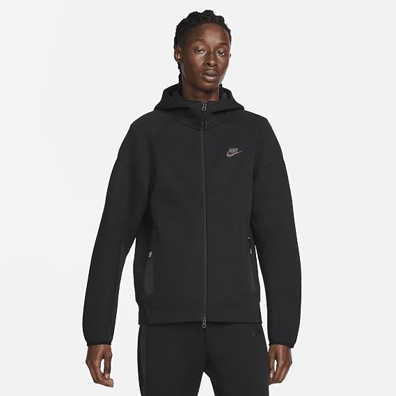 Nike Sportswear Tech Fleece Windrunner Men's Full-Zip Hoodie (FB7921-010, Black/Black) Size Large Tall