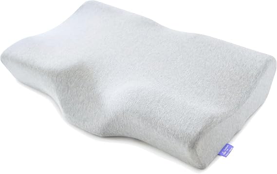 C CUSHION LAB Extra Dense Ergonomic Cervical Pillow for Firm Neck Support - Orthopedic Contour Pillow for Back/Side Sleeper Neck Relief, CertiPURUS Memory Foam Pillow with Organic Cotton Cover