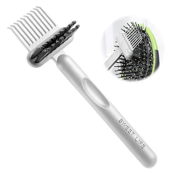 Hair Brush Cleaning Tool,2-In-1 Comb Cleaner,Portable Hair Brush Cleaning Tool,for Removing Hair and Dust,Suitable for Home and Hair Salon(Gray)
