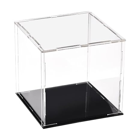uxcell Acrylic Clear Display Case Box Dustproof Protection Showcase Cube Collectibles Show Box 3.9x3.9x3.9inch
