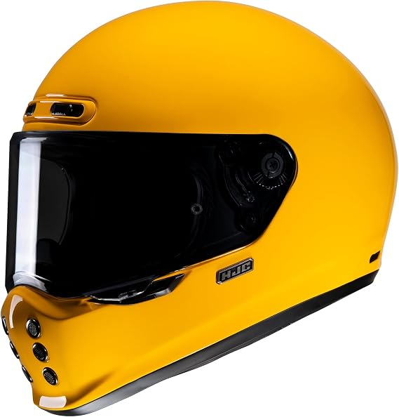 HJC V10 Men's Street Motorcycle Helmet - Deep Yellow / Small