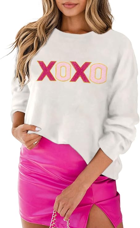 LEMAFER Women 2026 Merry Christmas Round Neck Sequin Letters Sweater Casual Solid Slogan Long Sleeve Pullover Sweatshirt Tops