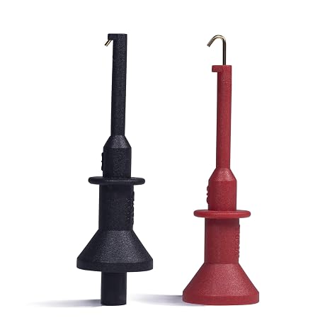 Grabber Micro Test Hook Clip for 4mm Plug Test Probe, Multimeter Mini Grabber Test Clips Conversion Connection for Push-in Pen Tip