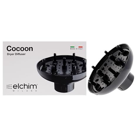 Elchim Cocoon 3900 Volumizing Hair Diffuser for Curls Compatible with 3900 Titanium, Healthy Ionic, Light, Xlite, RUN, and ANEMOS Dryers