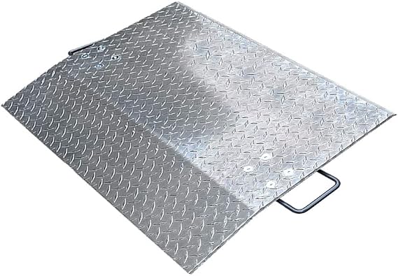 Aluminum Economizer Dock Plate, 3600lbs Capacity, 24" L x 36" W x 9.5" H, 3" Height Difference, 3/8" Plate Thickness