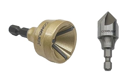 CONQUER Tools Inner and Outer Deburring External Chamfer Tool Set for 1/8"-3/4"(3mm-19mm)