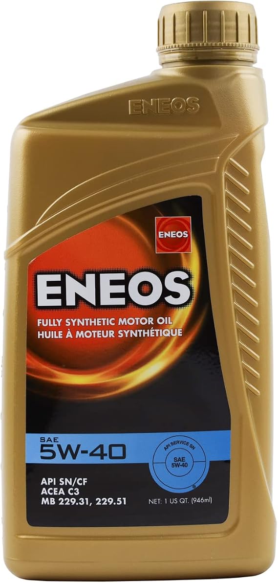 ENEOS 5W-40 Fully Synthetic Motor Oil, API SN/CF, ACEA C3, 1 Qt