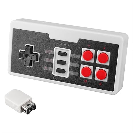 OSTENT Wireless Controller + Receiver Gamepad for Nintendo NES Mini Classic Edition Famicom Mini Console Color White