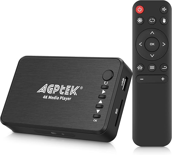 AGPTEK Updated 4K@30hz HDMI TV Media Player with HDMI/AV/VGA Output