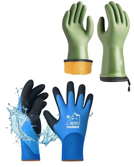 OriStout Cold Weather Waterproof Winter Work Gloves & toolant Balaena Waterproof Work Gloves - Size Medium